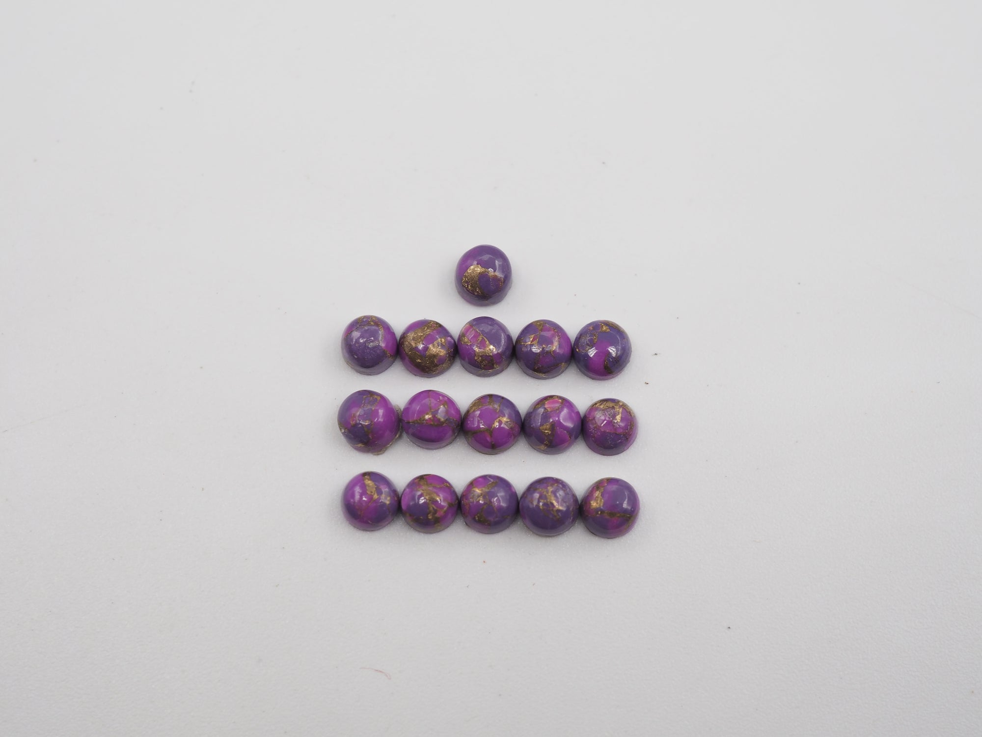 Purple Copper Turquoise Round Cabochon 4 mm, 16 pieces, Approximately 5 Carat (GTG-PT-12)