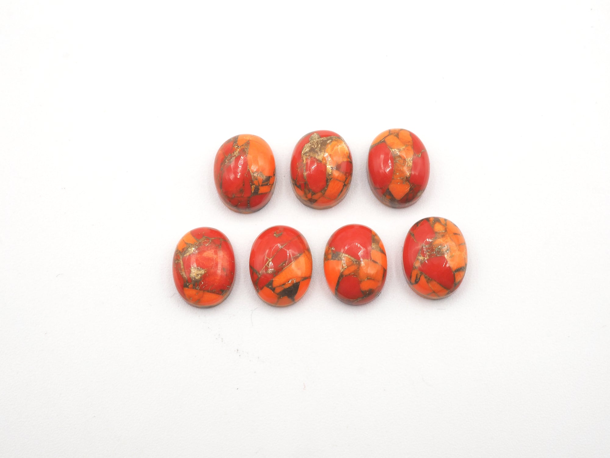 Orange Copper Turquoise Oval 9x7mm Approximately 11.71 Carat
