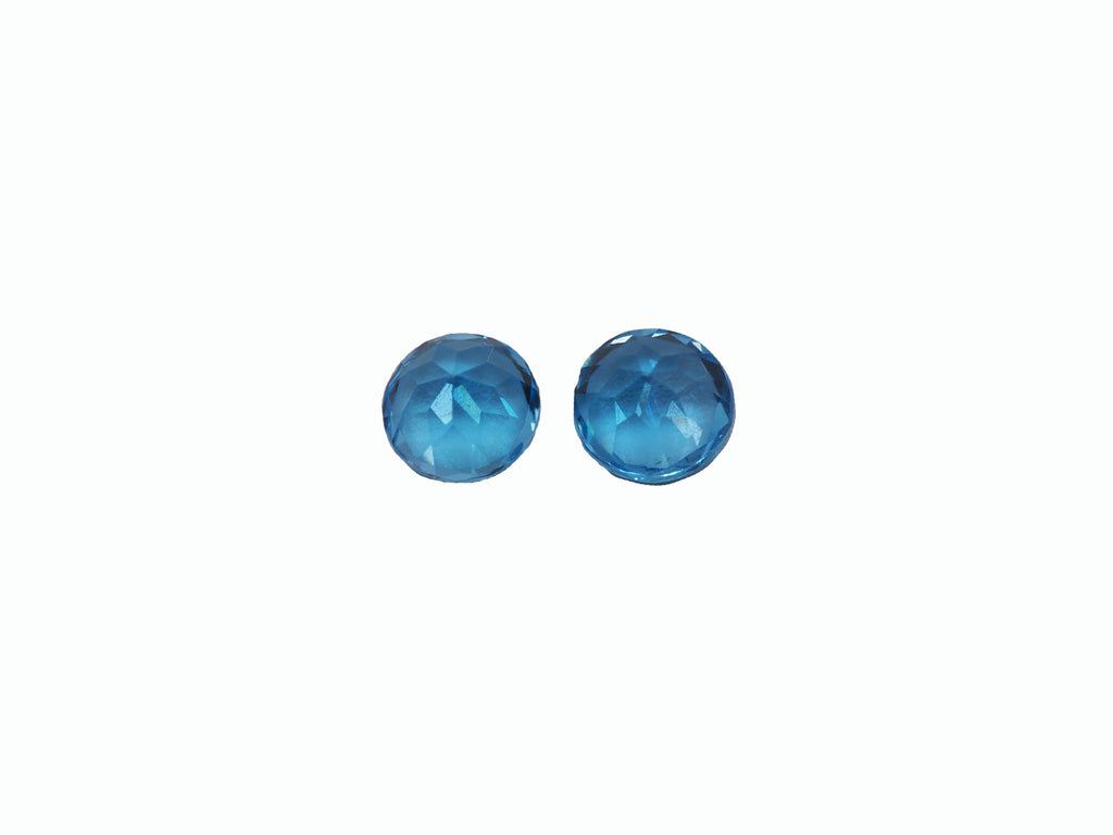 Blue Topaz matching Pair 5mm Approximately 0.98 Carat