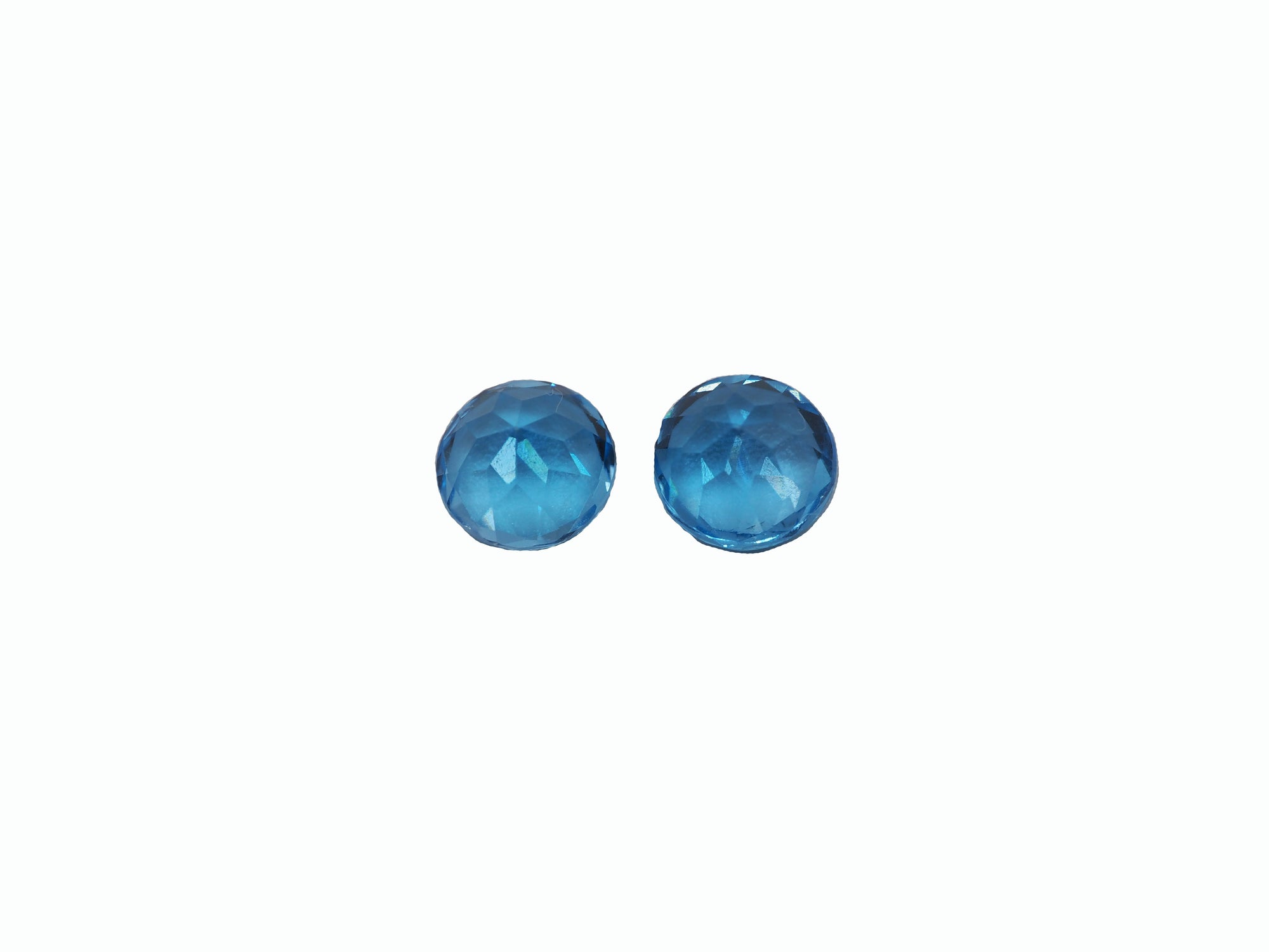 Blue Topaz matching Pair 5mm Approximately 0.98 Carat