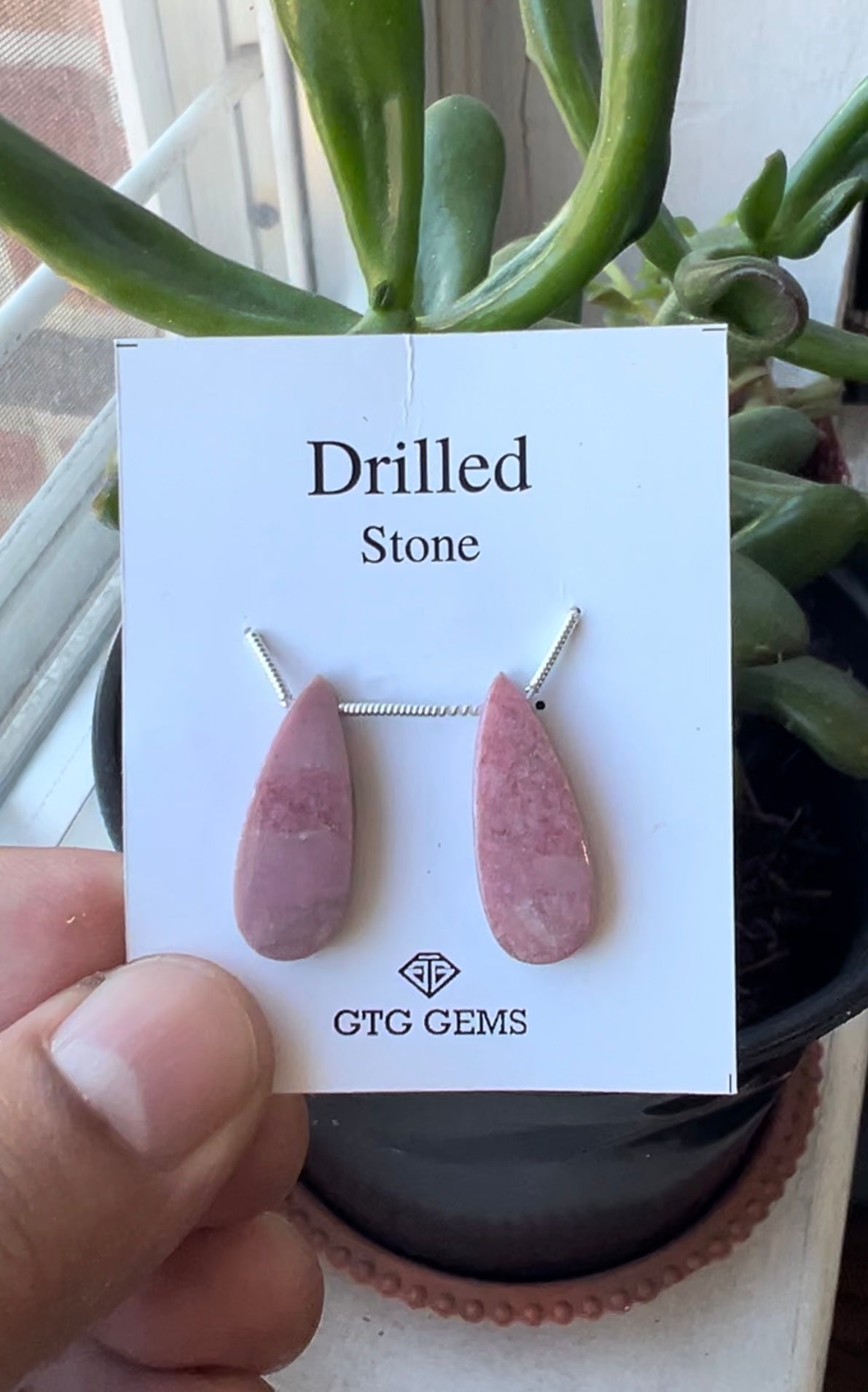 Drilled Pear Shape Rhodonite 24.5x9.50mm Approximately 24.50 Carat