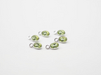 6x4mm Peridot Silver Bezel, Single Connector Peridot Bezel, Peridot Charm