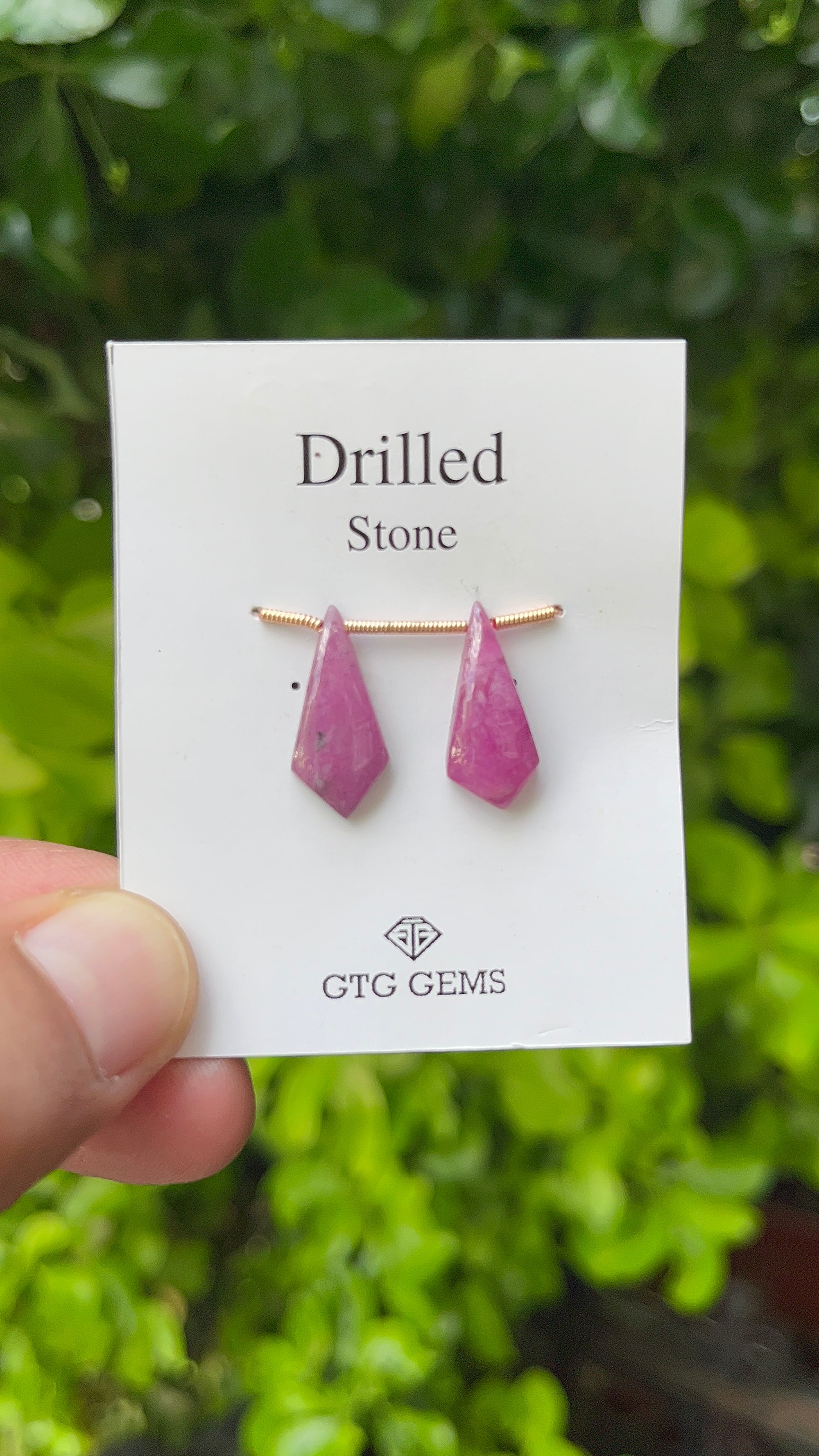 Ruby Drilled Matching  Pair Cabochon Shield Shape  Side Drilled | Smooth Ruby