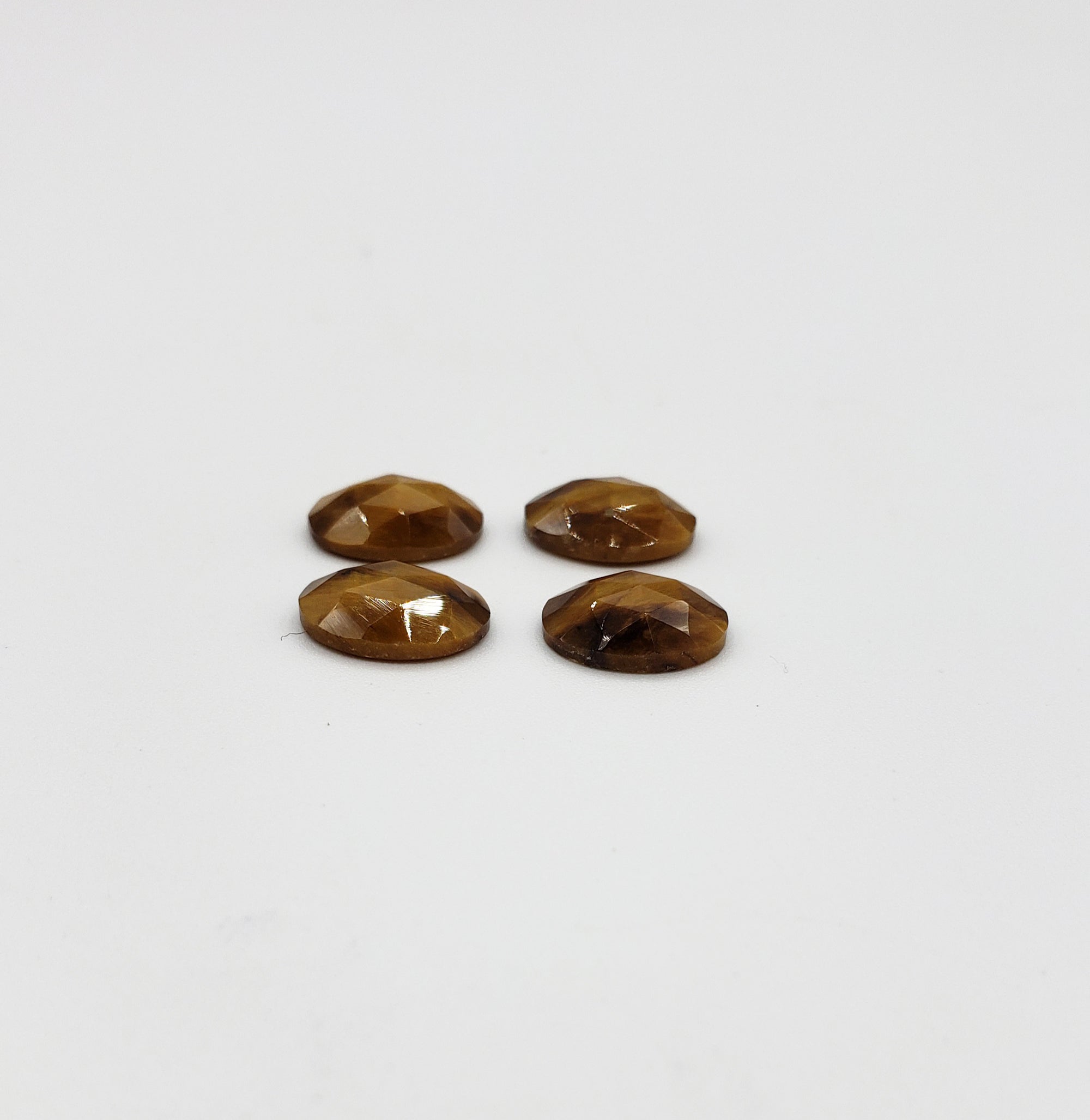 Tiger's  Eye  Rose cut 10x8mm , Approximately 6.0 Carat , 4pcs