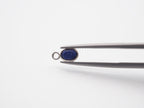 Lapis Silver Bezel 6x4mm, Single Connector, 925 Sterling Silver