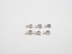 Labradorite Silver Bezel 4mm, Single Connector, Labradorite Charm