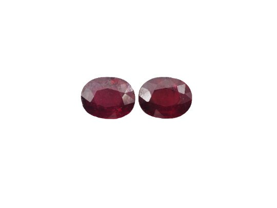 Madagascar Ruby Oval 9 x 7 mm Approximately 5.40 Carat, 2 Pieces