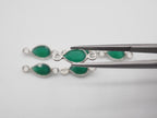 Green Onyx Silver Bezel 7x5 mm, Double Connector, Approximately 8.81 carat (GTG-SBO-6)