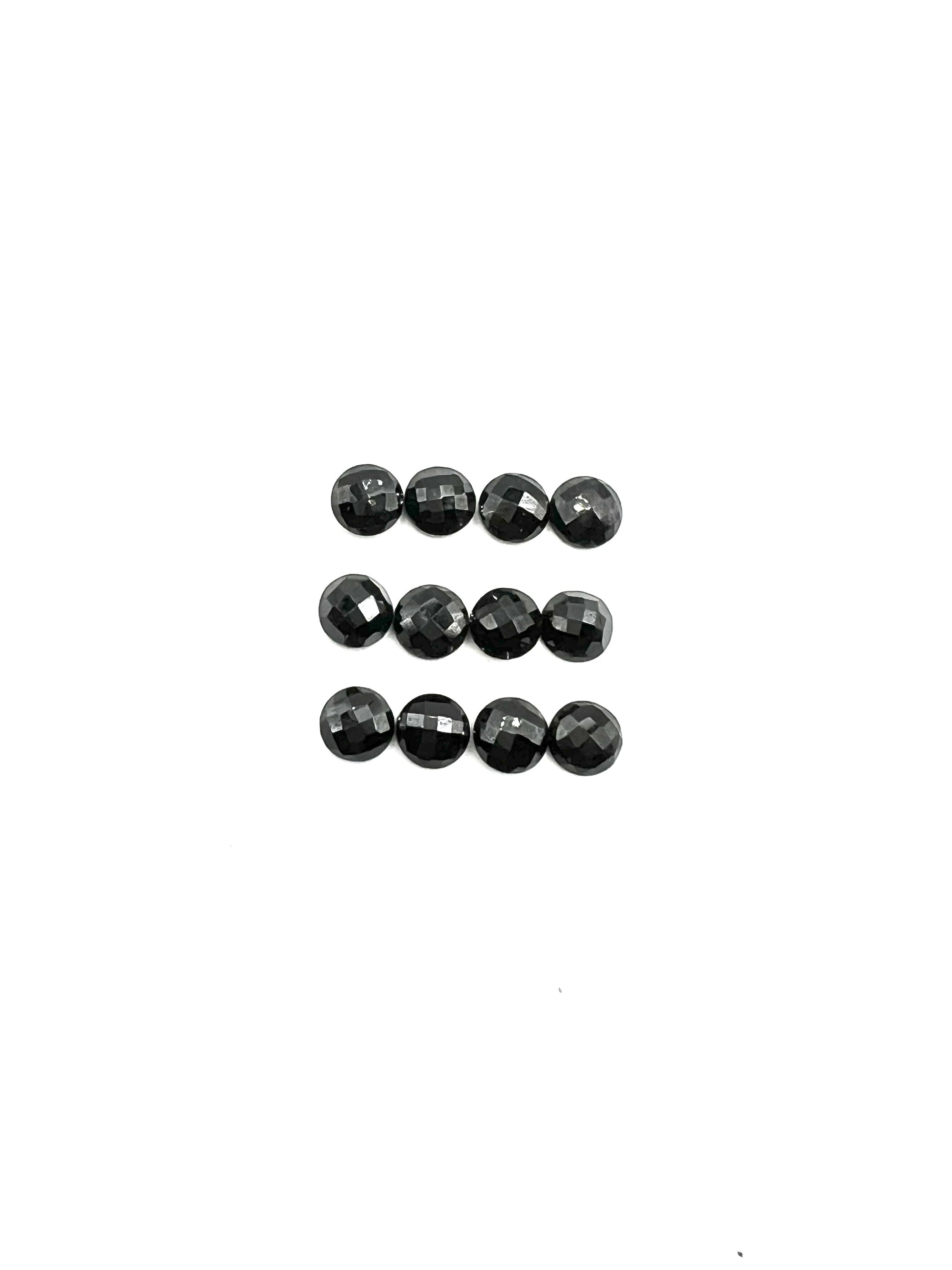 Rose cut Black Spinel Round 5mm Approximately 7 Carat