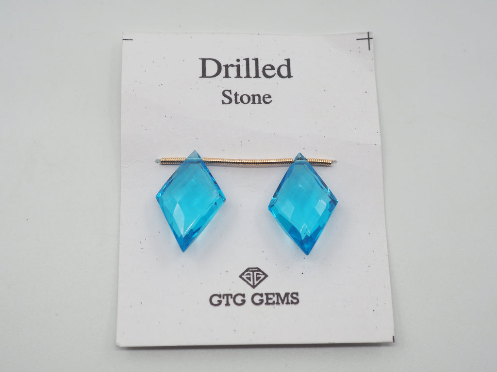 Hydro Drilled Faceted Blue Topaz  Approximately 14 Carat