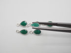 Green Onyx Silver Bezel 6x5 mm, Single Connector, Approximately 7.10 carat (GTG-SBO-5)