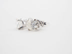 14K White Gold Moissanite Stud 7x5mm , Moissanite Earring