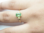 18K Yellow Gold Mint Garnet Ring