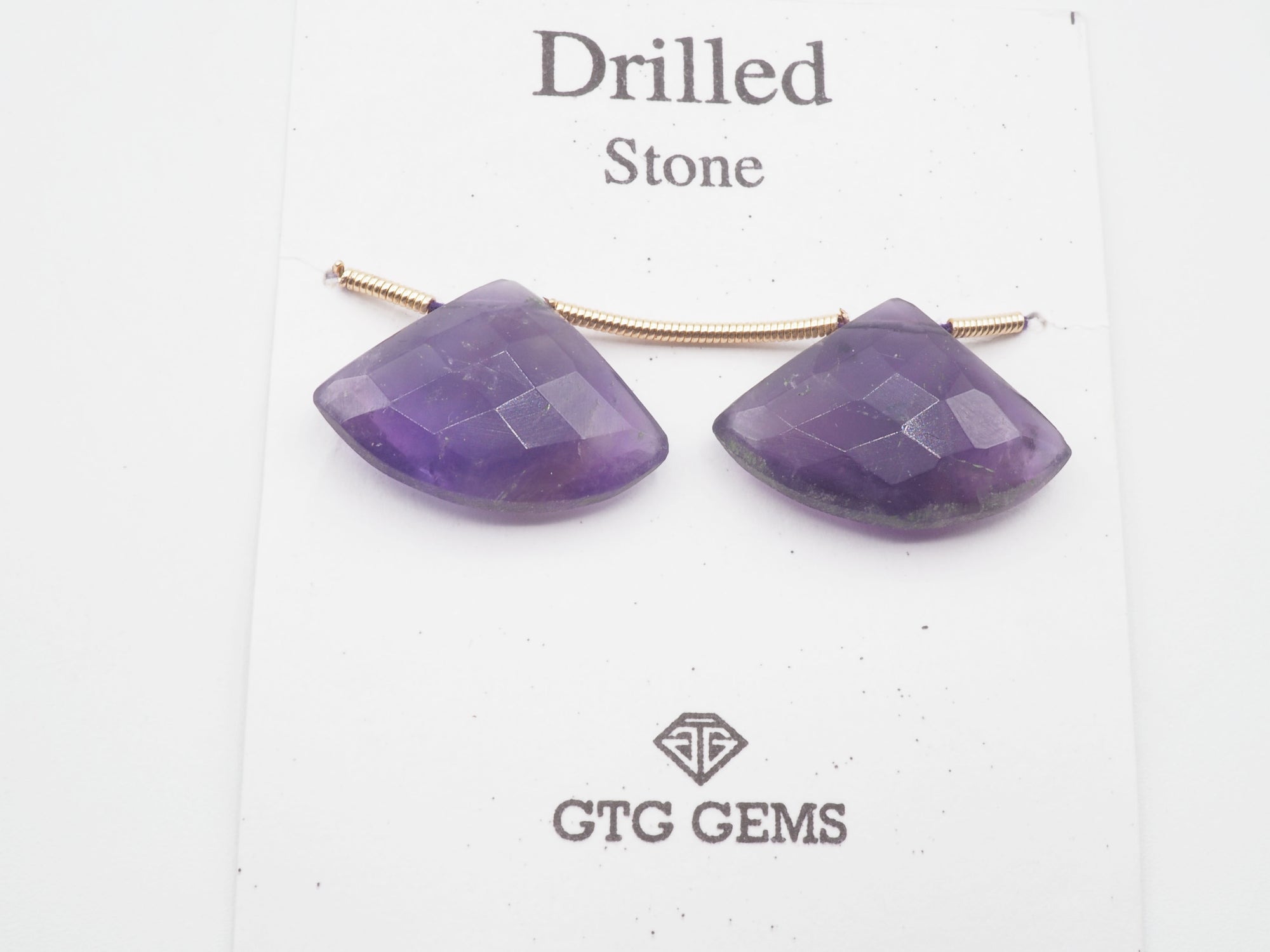 Drilled Faceted Matching Pair Amethyst, Amethyst Drop