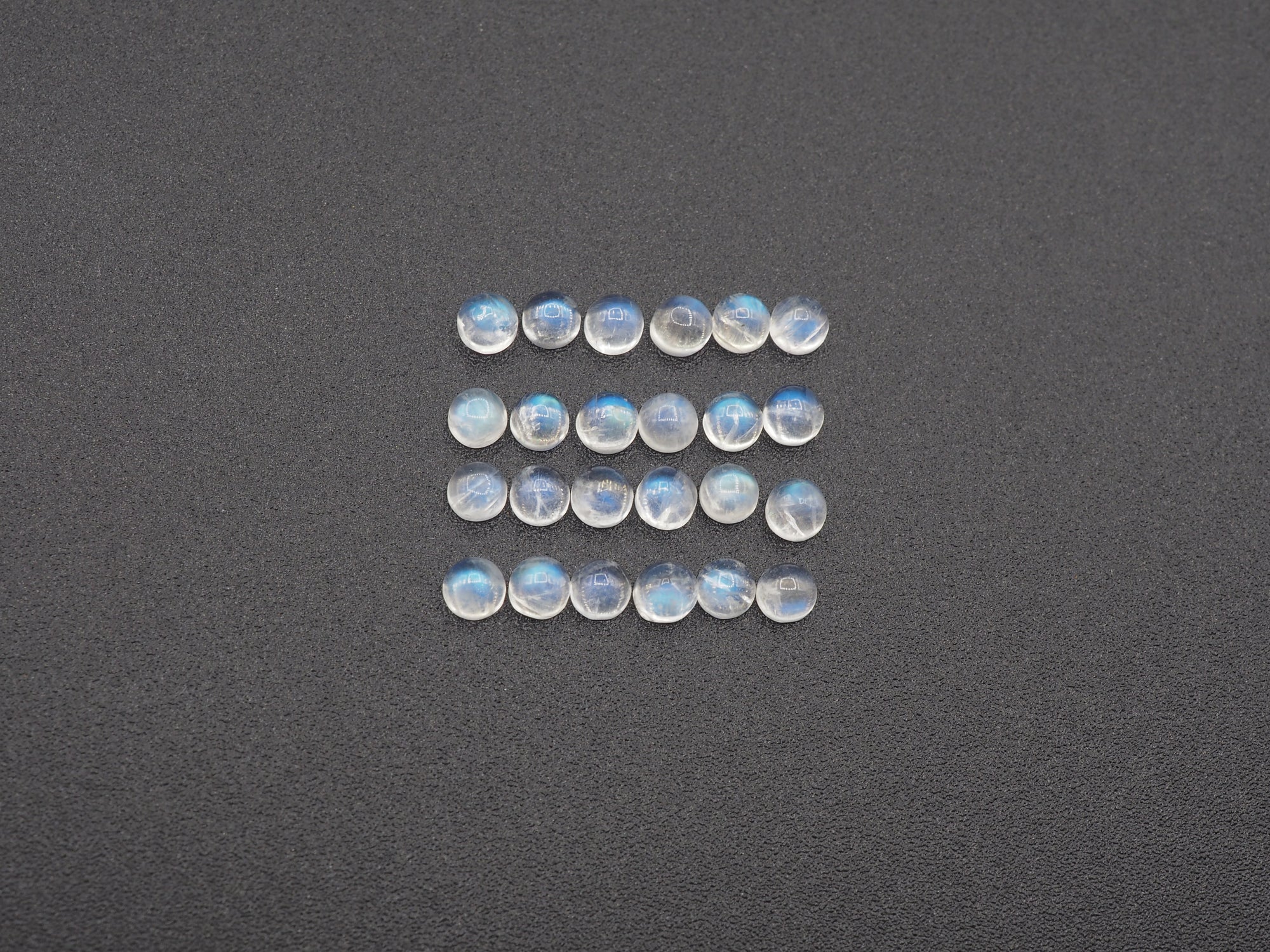 Rainbow Moonstone Cabs Round  3 mm Approximately 3.82 Carat