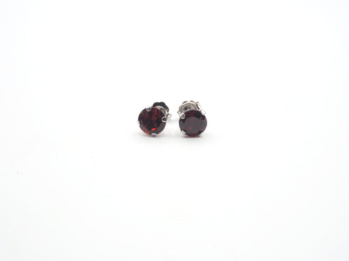 10K White Gold Garnet stud and Pendant