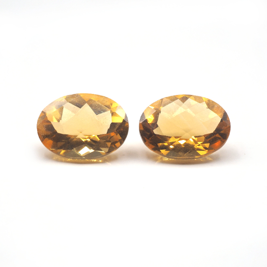 Citrine Oval Shape 9.0 x 7.0  mm & 9.0 x 7.0 mm Matching Pair Approximately 3.06 Carat