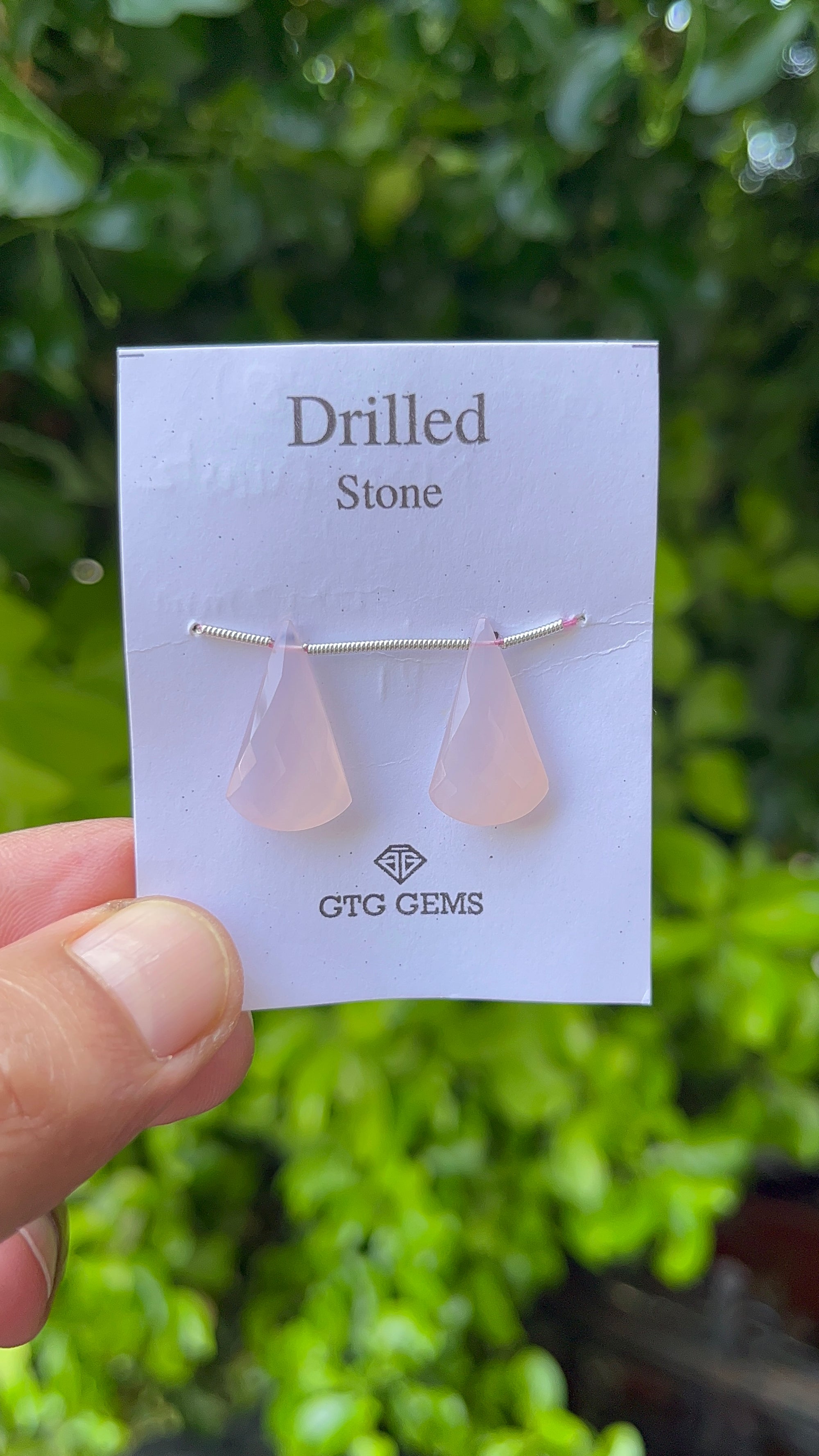 Drilled Rose Quartz Matching Pair 20x 12mm Approximately 10 Carat