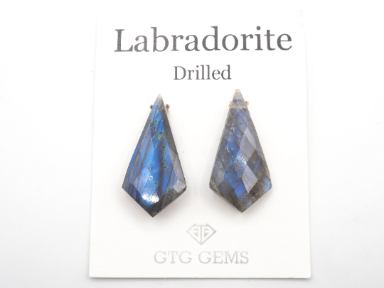 Labradorite Drilled Matching Pair Approximately 27.03 Carat