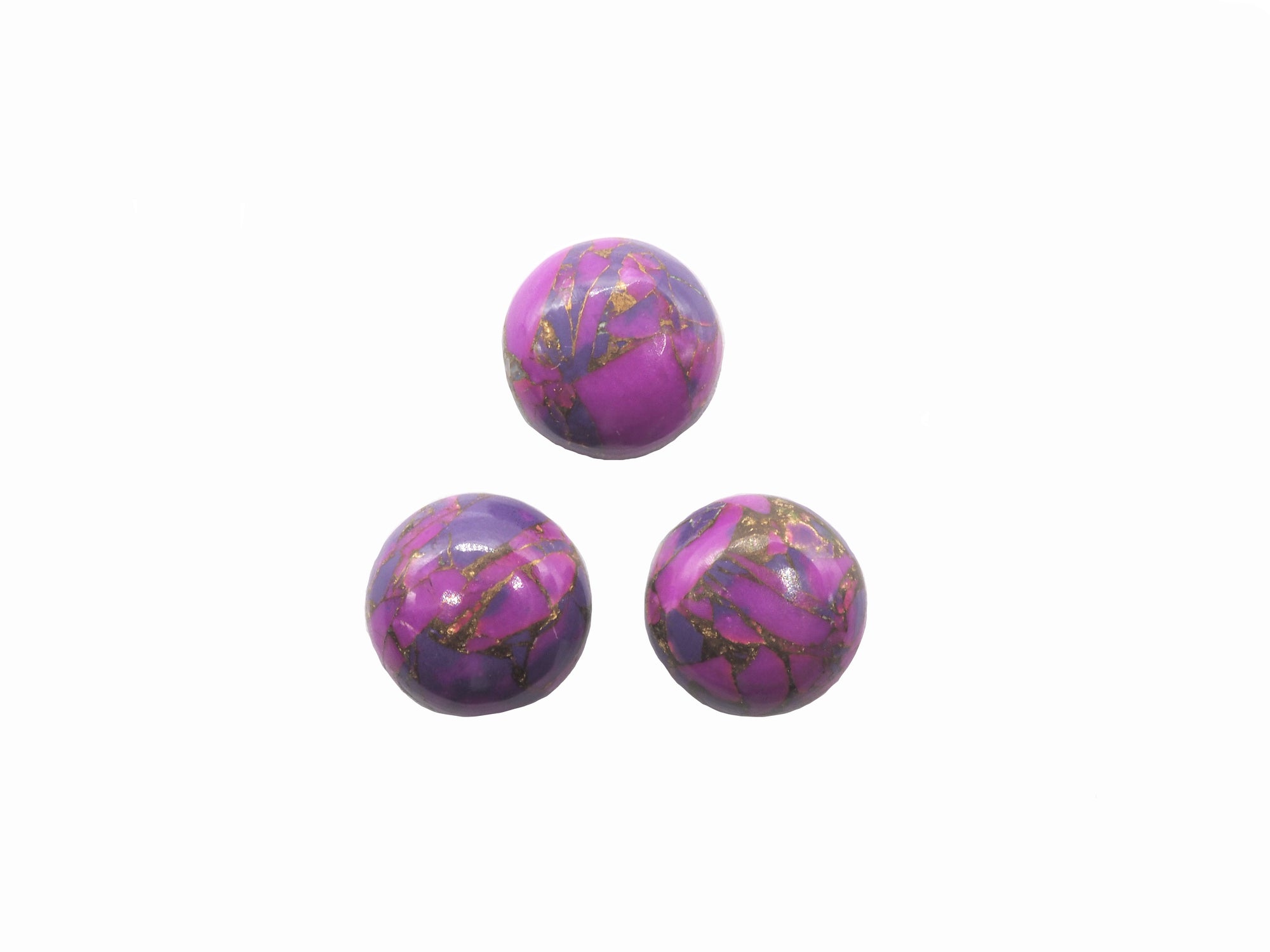 Purple Copper Turquoise Round Cabs 10mm Approximately 10.01 Carat