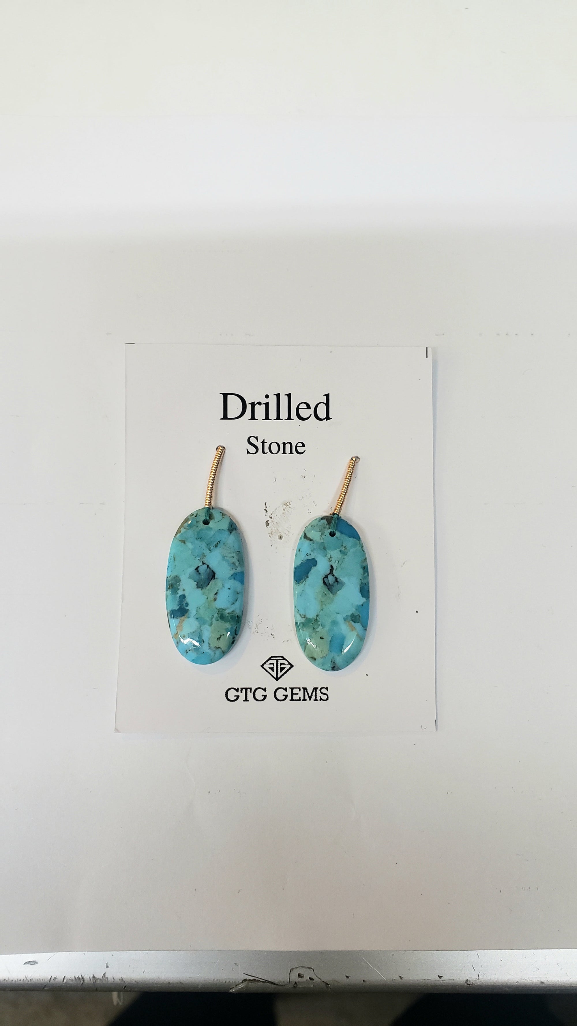 Drilled Blue Turquoise Matching Pair  Approximately 16 Carat