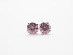 14K White Gold 6mm  Pink Moissanite Stud, Moissanite Earring