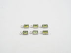 6x4mm Peridot Silver Bezel, Single Connector, Peridot Bezel, Peridot Charm