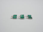 Green Onyx Silver Bezel 6x4 mm, Single Connector, Approximately 6.45 carat (GTG-SBO-7)