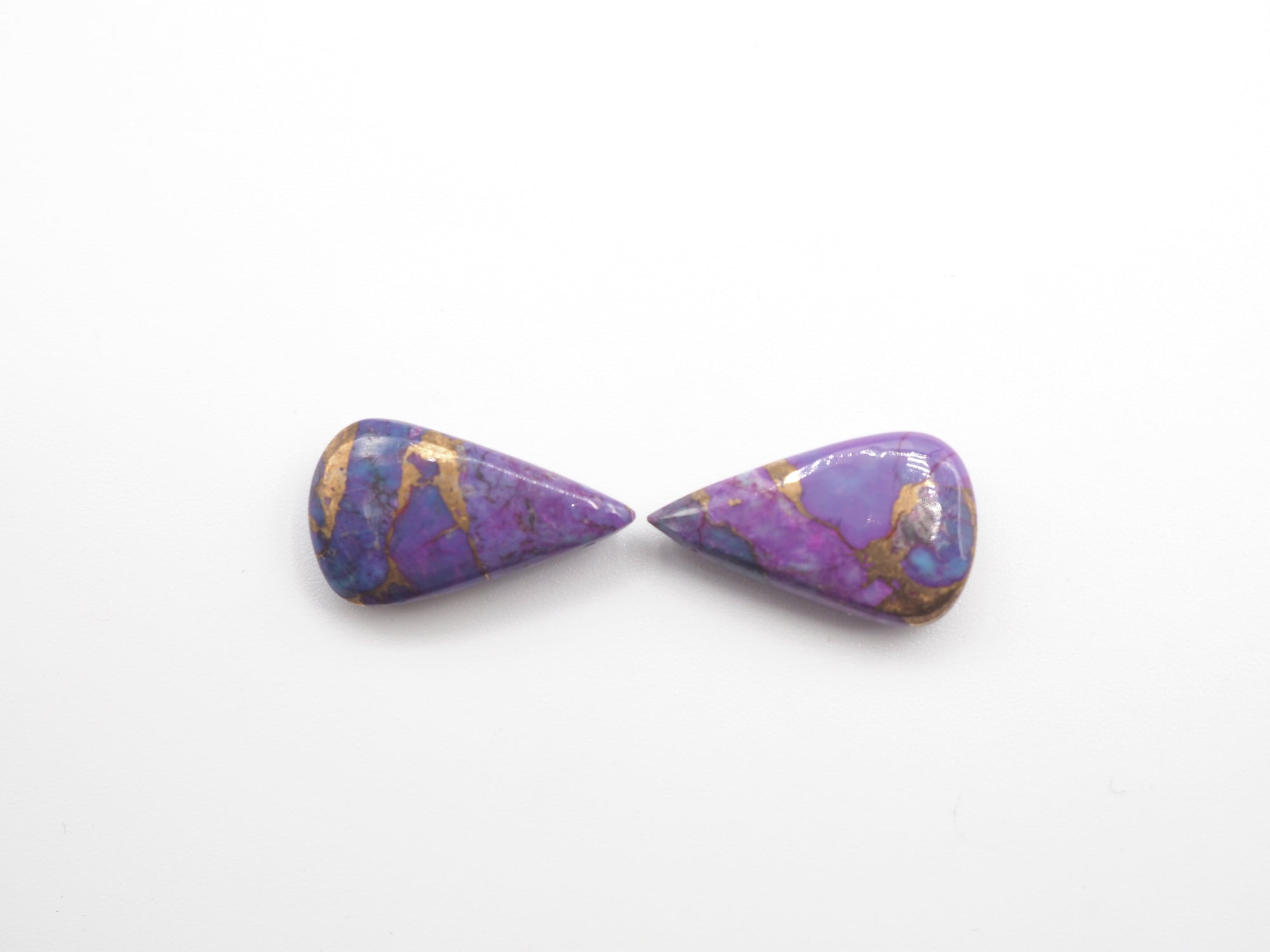 Copper Purple Turquoise  Drilled  Cabochon Almond Shape 20x12mm