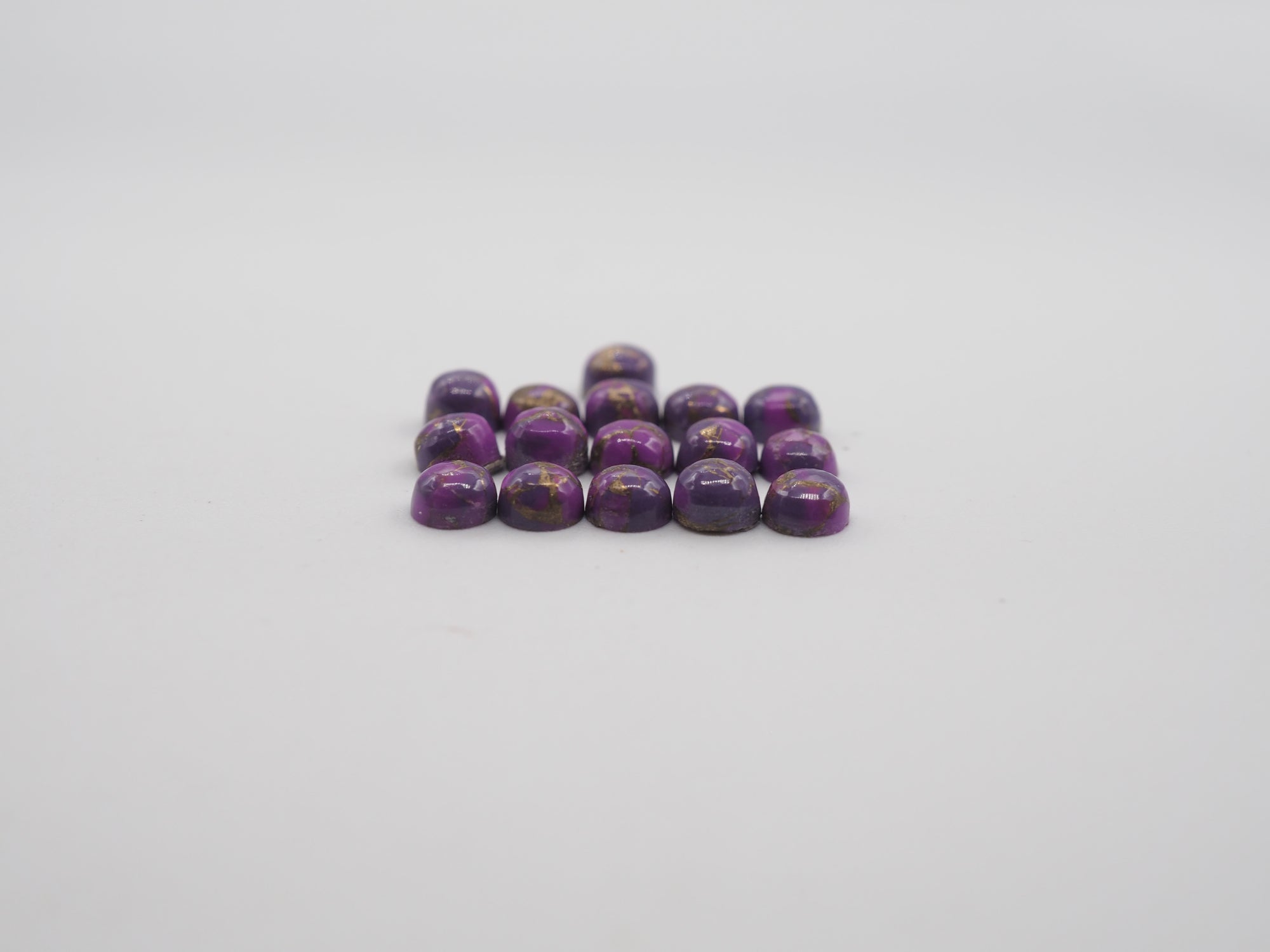 Purple Copper Turquoise Round Cabochon 4 mm, 16 pieces, Approximately 5 Carat (GTG-PT-12)