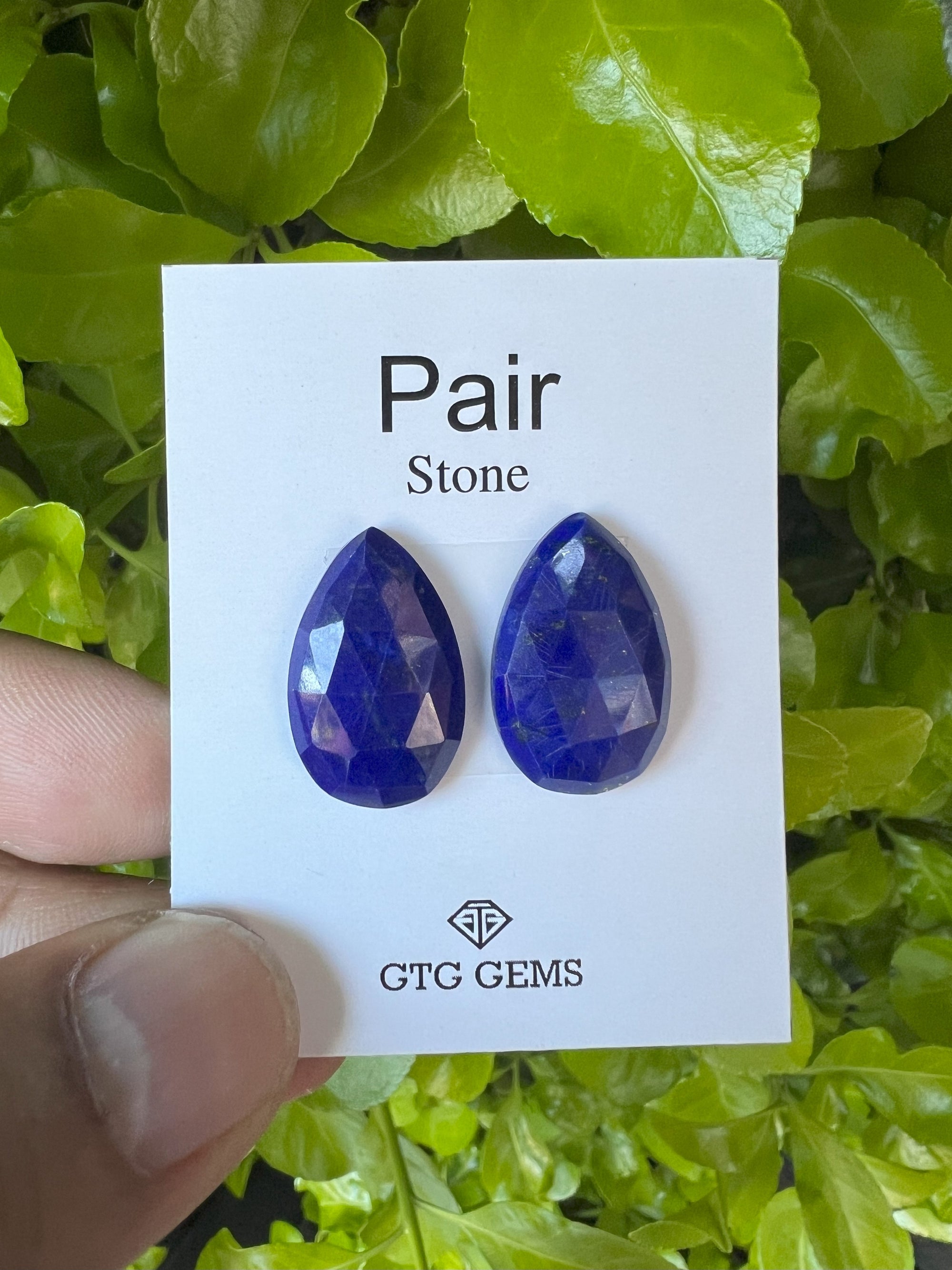 Rose cut Lapis  Matching Pair  Approximately 21 Carat
