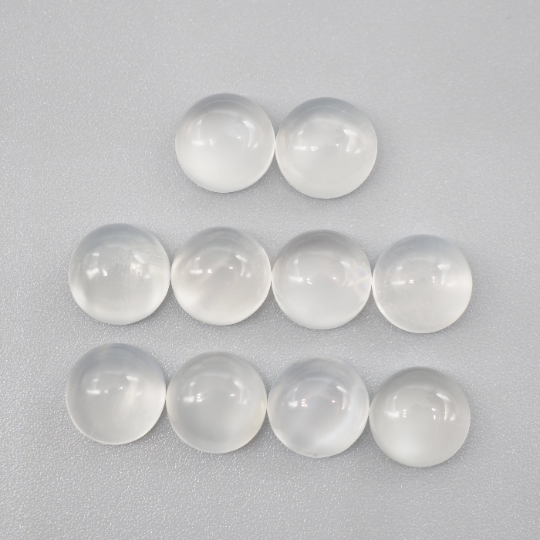 White Moonstone Cabs Round 7 mm Approximately 12.92 Carat