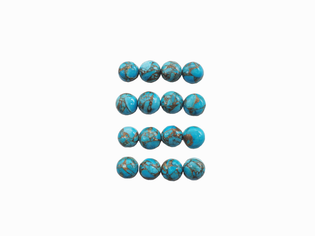 Blue Copper Turquoise Cabs Round 5mm Approximately 7.92 Carat