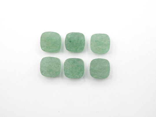 Natural Green Aventurine Cushion, Raw Rough Gemstone Slice bottom flat, 8mm. Approximately 17.29 Carat