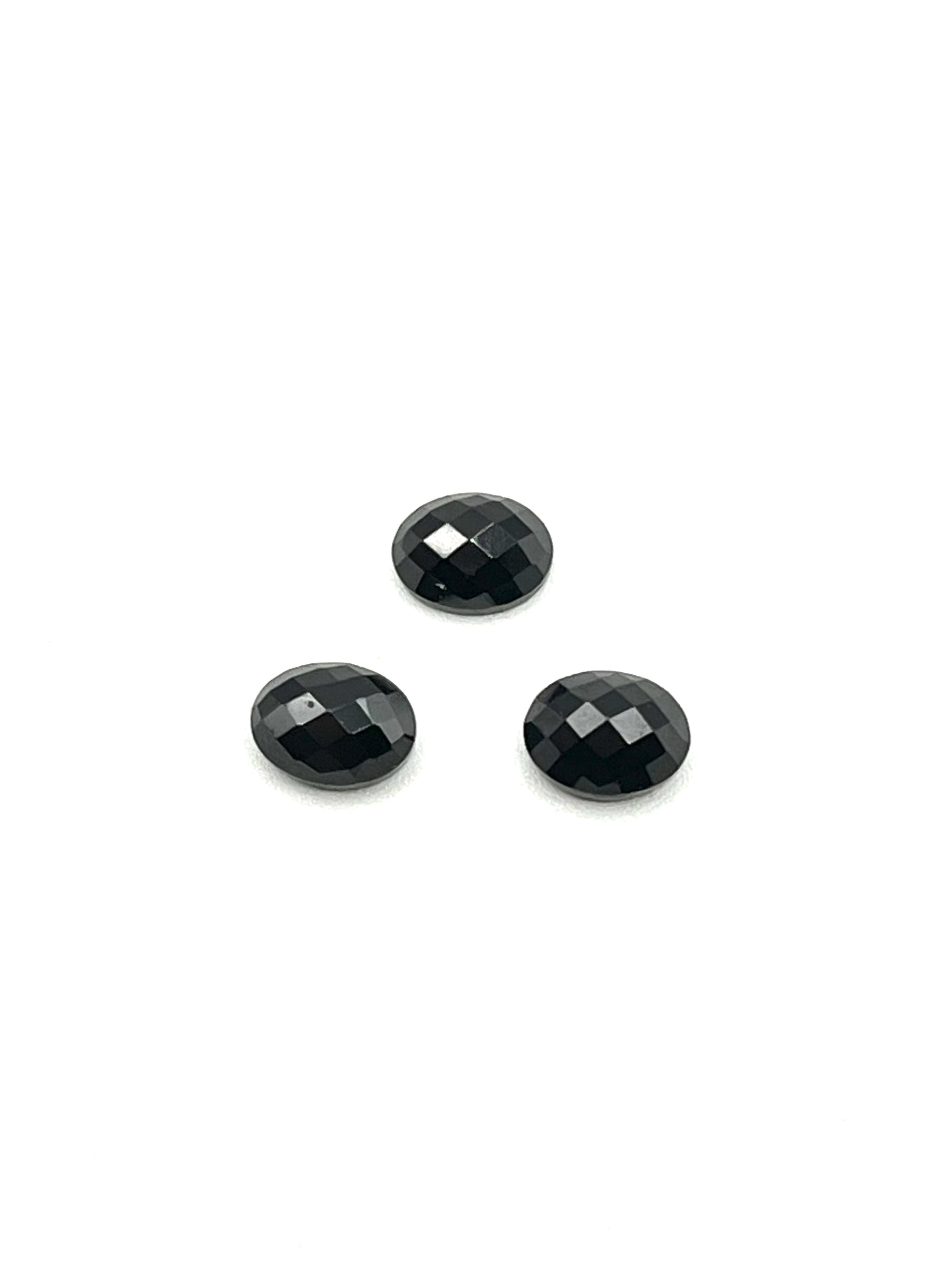 Rose Cut Black Spinel Oval  10x8mm Approximately 9 Carat