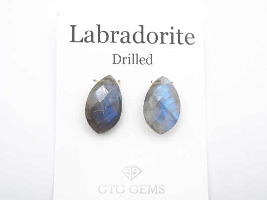 Labradorite Drilled Matching Pair  20 x 12mm
