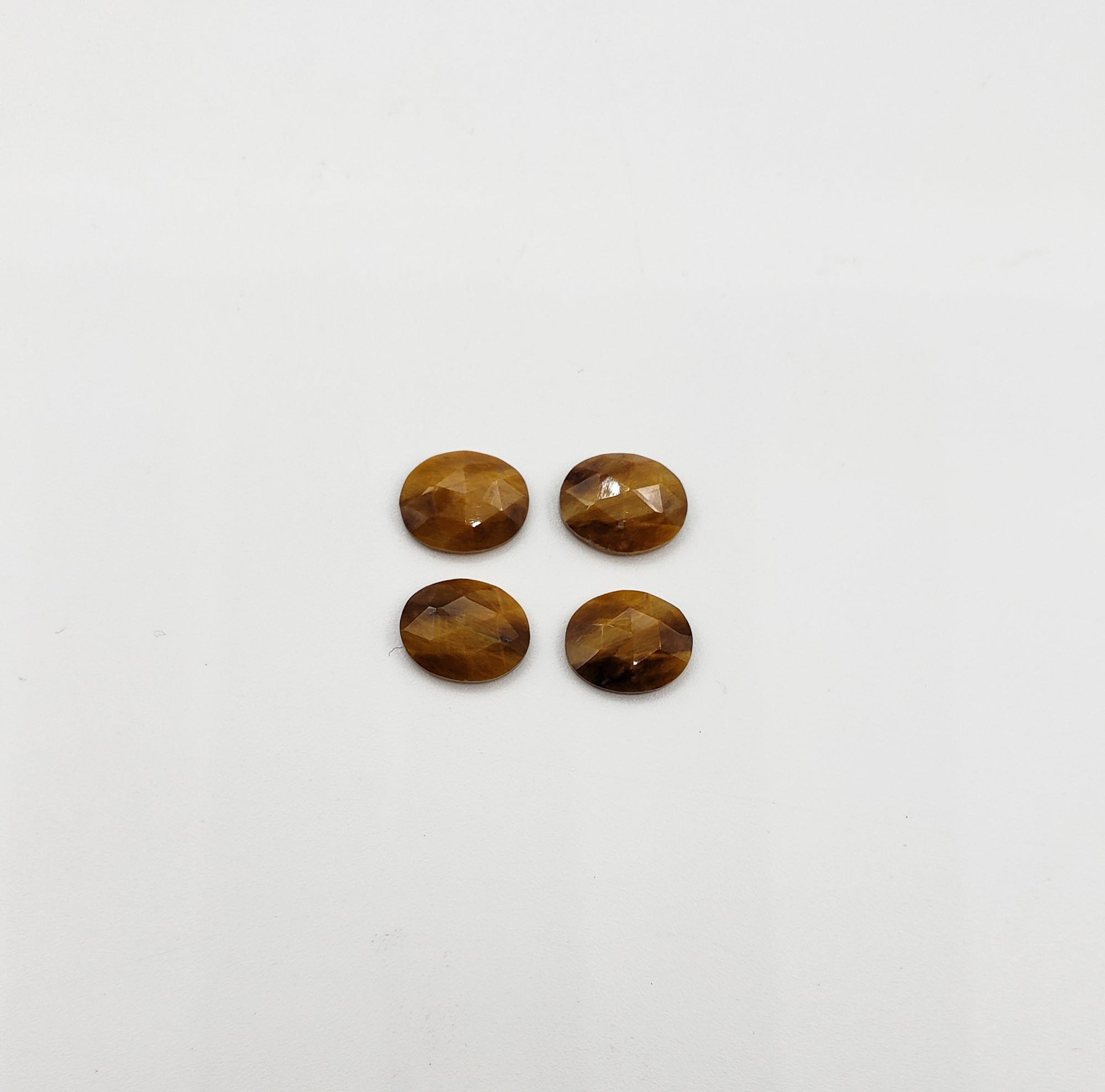 Tiger's  Eye  Rose cut 10x8mm , Approximately 6.0 Carat , 4pcs