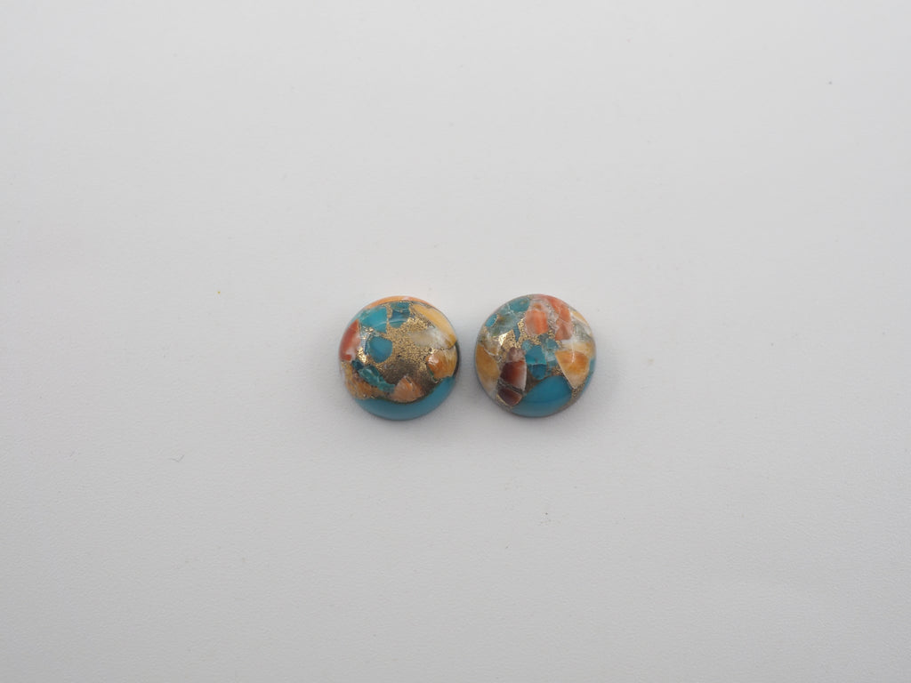 Oyster Copper Turquoise Cabochon Round 10mm Approximately 8.3 Carat (GTG-OT-21)