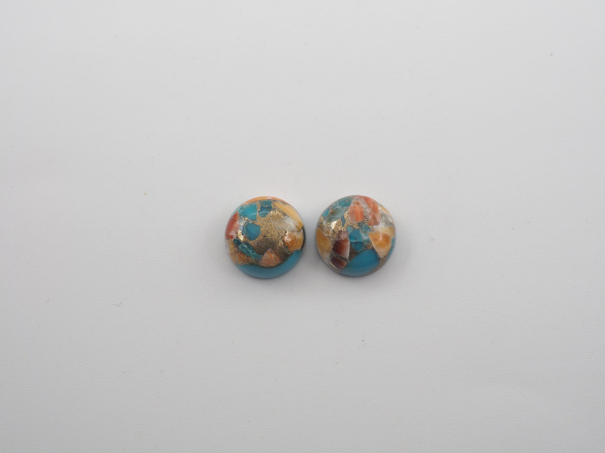 Oyster Copper Turquoise Cabochon Round 10mm Approximately 8.3 Carat (GTG-OT-21)