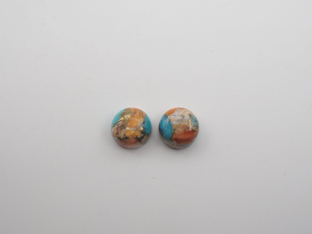 Oyster Copper Turquoise Cabochon Round 9 mm Approximately 6 Carat (GTG-OT-44)