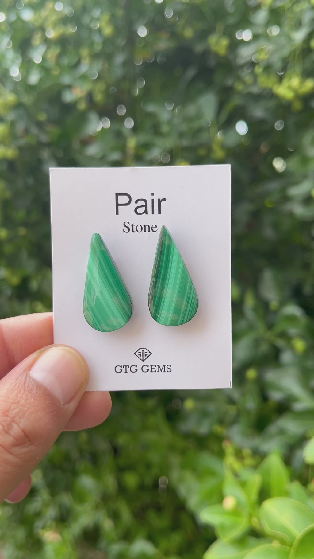 Malachite 20x11mm Matching Pair Cabochon Approximately 24 Carat (GTG-MMC-7)
