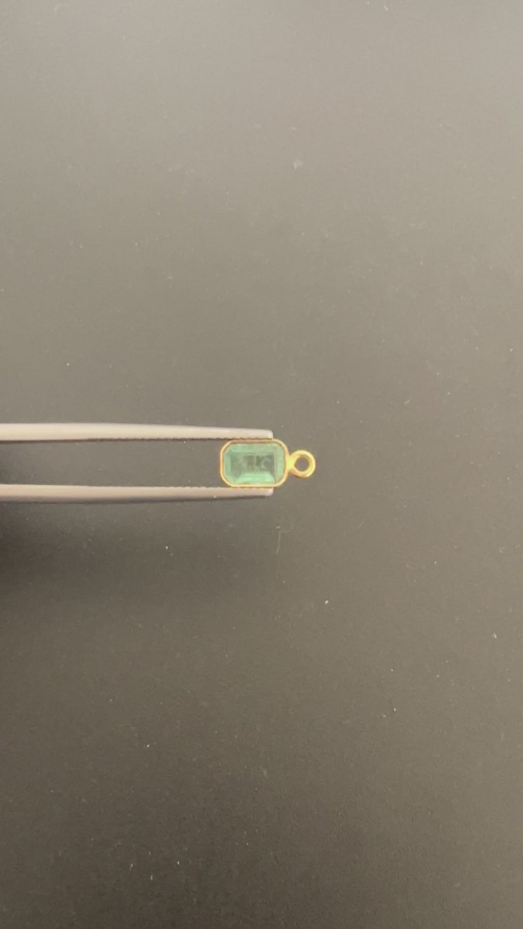 Gold Filled Zambian Emerald 7.5x5.5 mm Single Piece, Emerald Charm