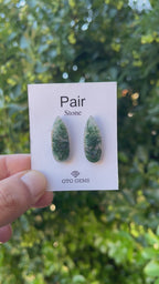 Moss Agate 27x10mm Matching Pair Cabochon Approximately 21 Carat (GTG-MMA-8)