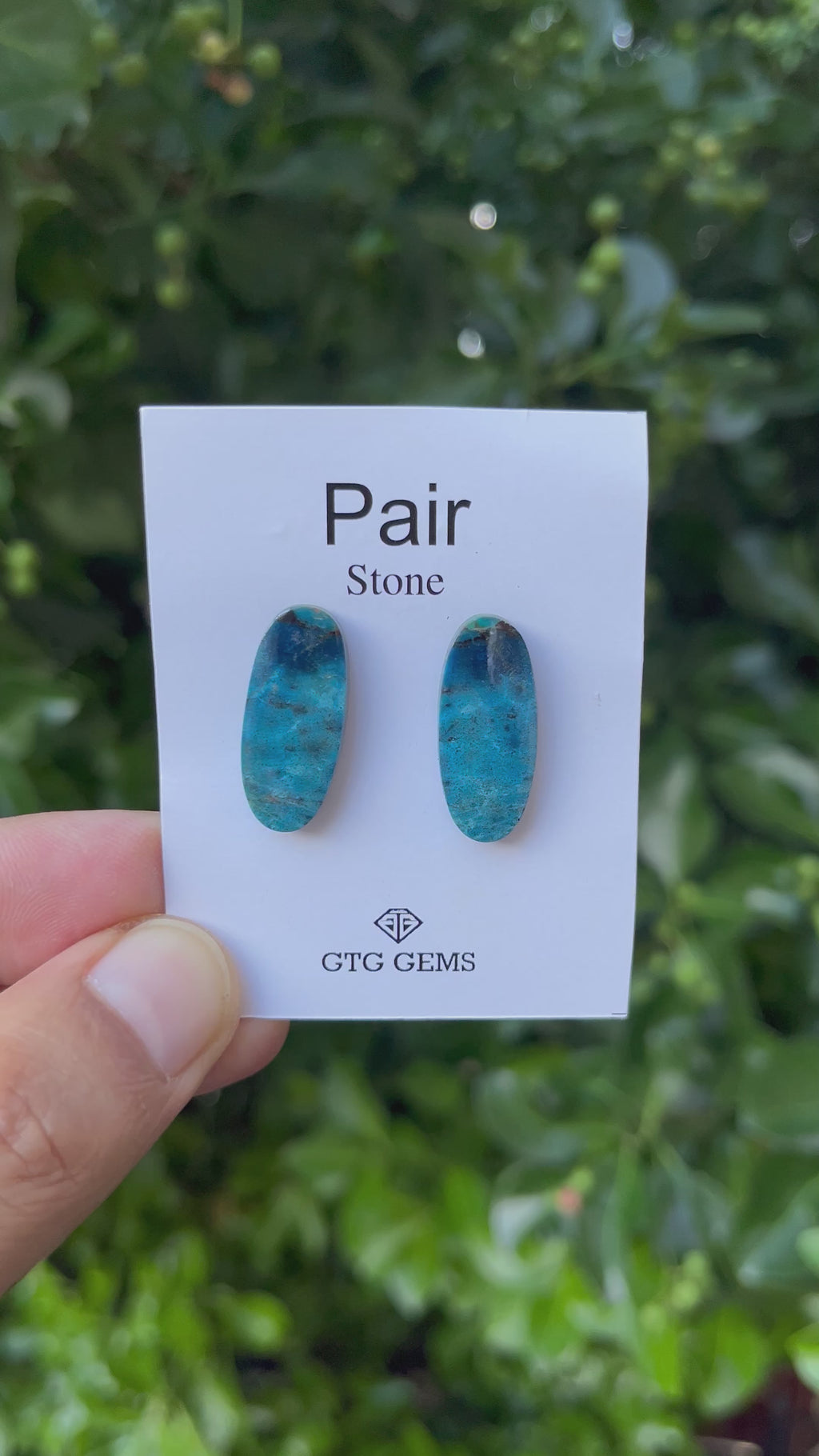 Natural  Azurite Matching Pair Cabochon, 23x10 mm, Approximately 19 carat (GTG-MAC-11)