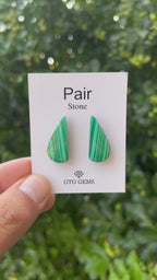 Malachite 24x11mm Matching Pair Cabochon