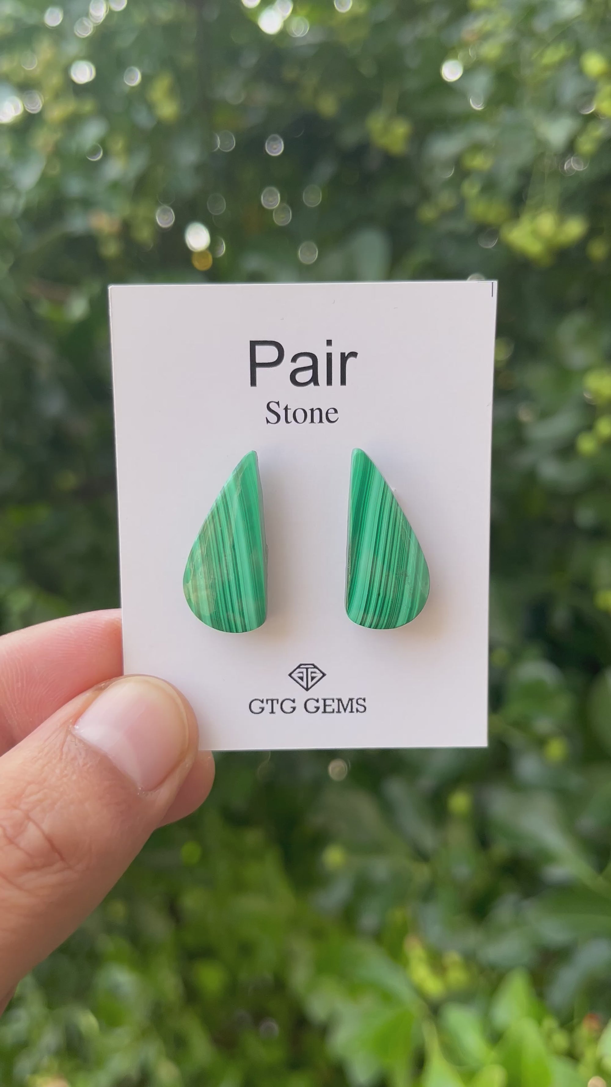 Malachite 24x11mm Matching Pair Cabochon