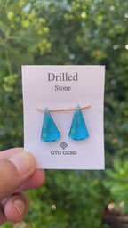 Drilled London Blue Topaz Hydro 22x13mm Approximately 14 Carat (GTG-HLB-5)