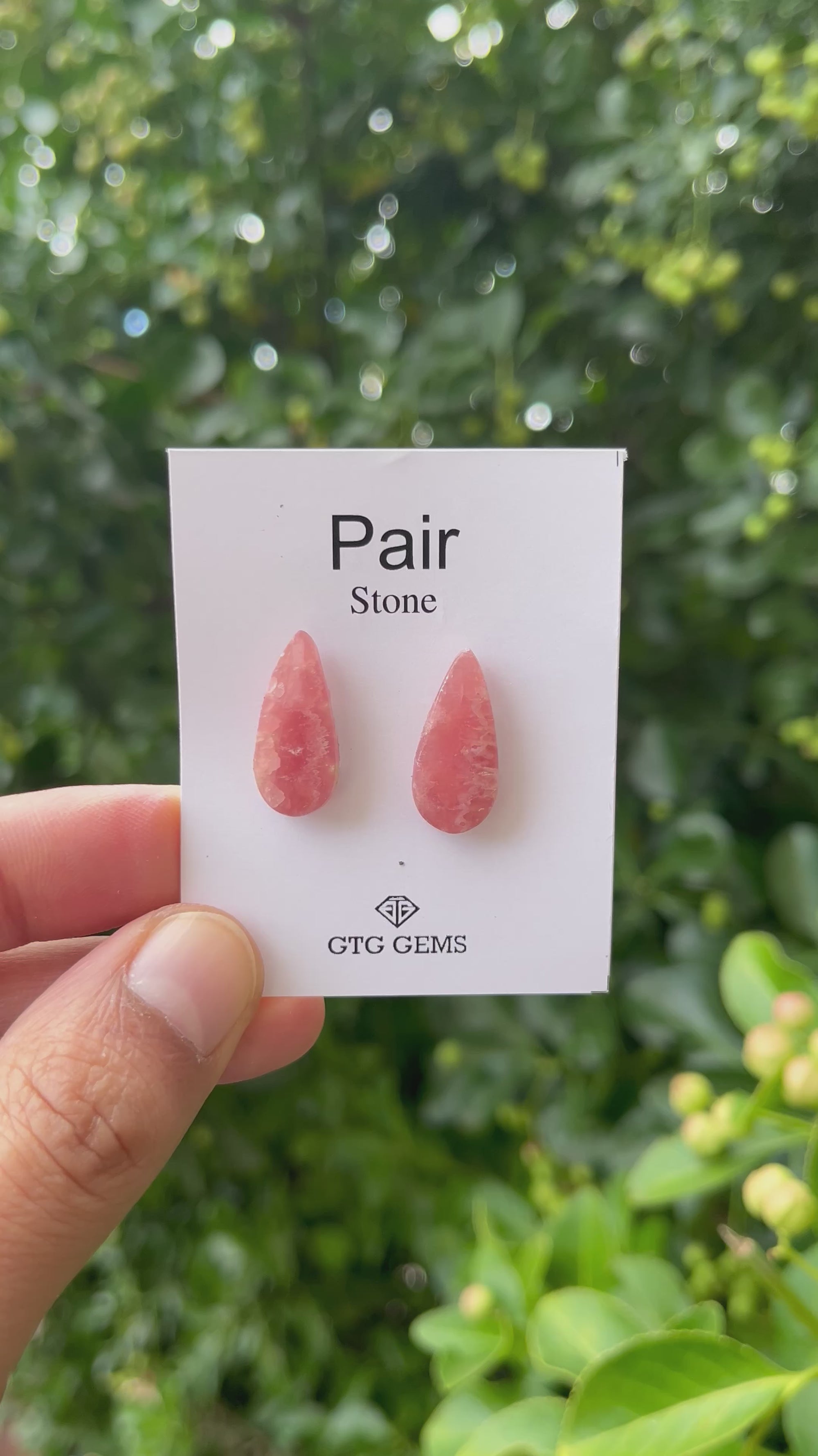 Rhodochrosite 21x10mm Matching Pair Cabochon