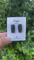 Natural  Azurite Matching Pair Cabochon, 22.5x11 mm, Approximately 30.5 carat (GTG-MAC-10)