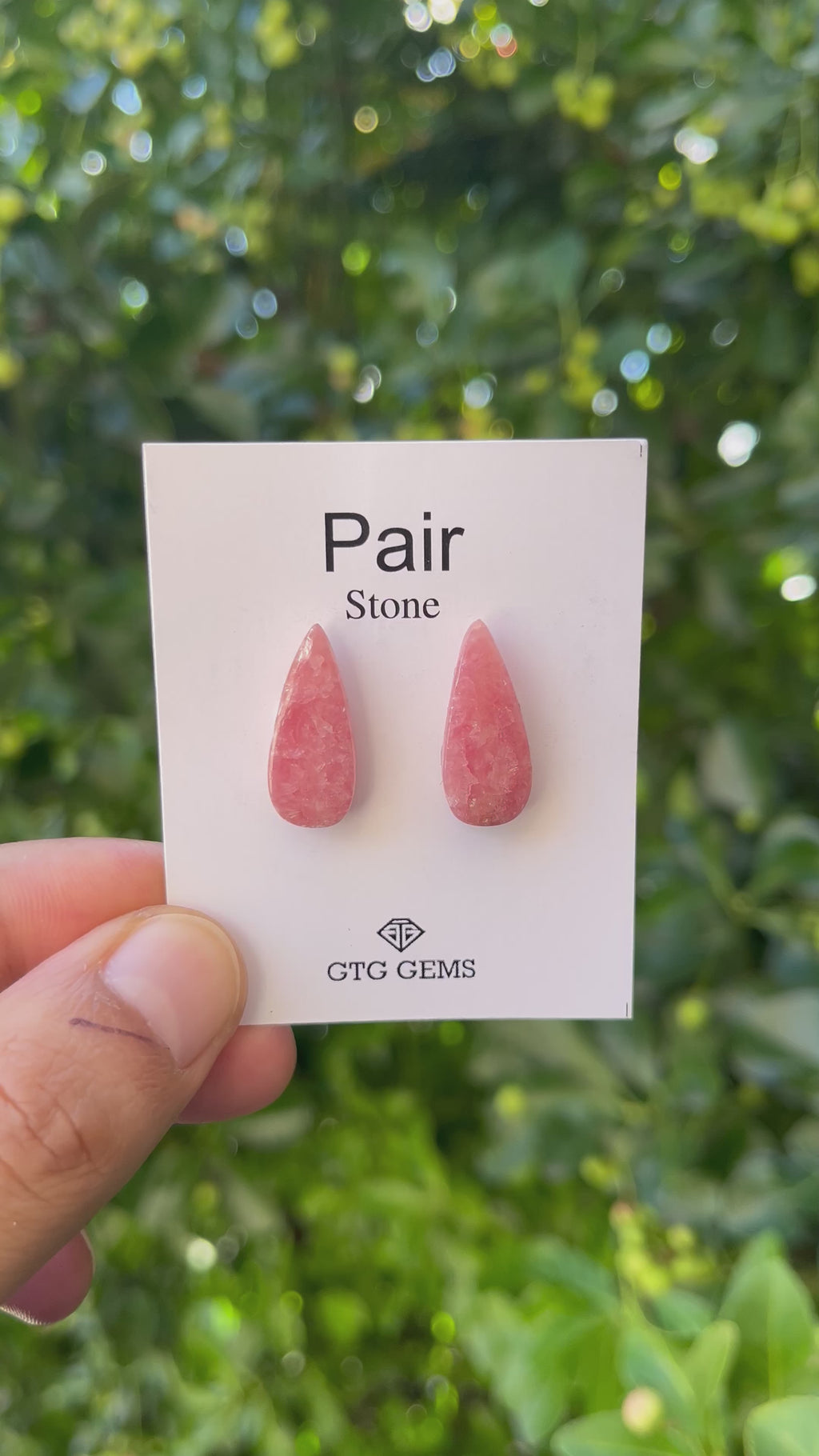 Rhodochrosite 22x9mm Matching Pair Cabochon